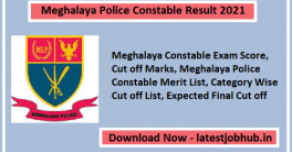 Meghalaya Police Constable Result 2023