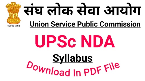 UPSC NDA Syllabus 2023