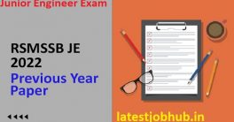 RSMSSB Junior Engineer Previous Year Papers 2022