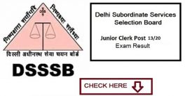 DSSSB Junior Clerk Result 2022