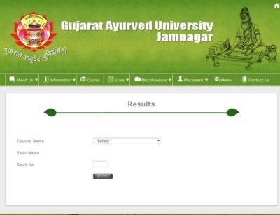 Gujarat Ayurved University Result