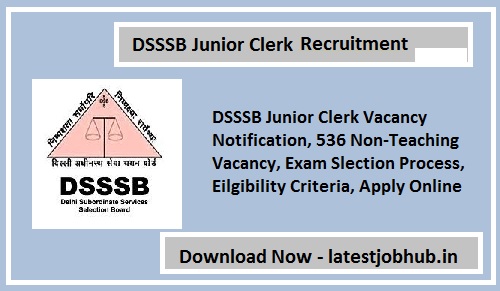 DSSSB Junior Clerk Recruitment 2022