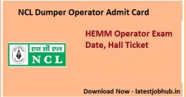 NCL HEMM Operator Hall Ticket