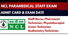 NCl Staff Nurse Exam hall Ticket