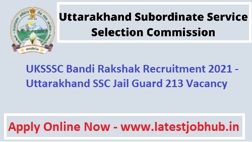 Uttarakhand Bandi Rakshak Recruitment 2021