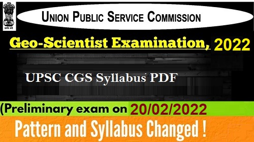 UPSC Geo Scientist Syllabus 2022
