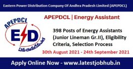 APEPDCL Energy Assistant Recruitment 2021