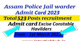 Assam Police Jail Warder Admit Card 2023