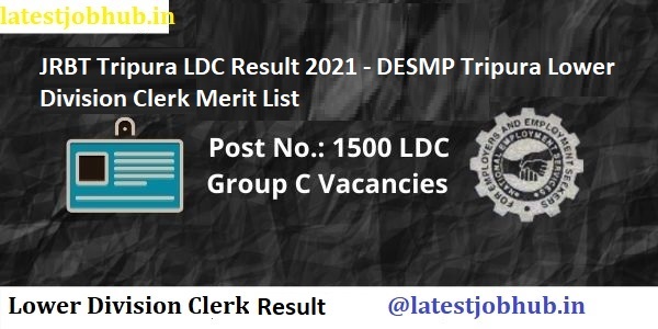 JRBT Tripura LDC Result 2022