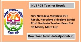 NVS PGT Exam Selection List