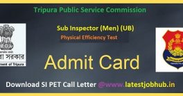 TPSC SI PET Hall Ticket