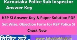 KSP Sub Inspector Answer key