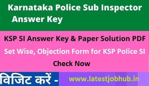 KSP Sub Inspector Answer key