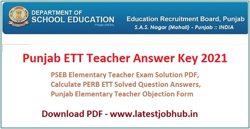 Punjab ETT Teacher Answer Key 2022