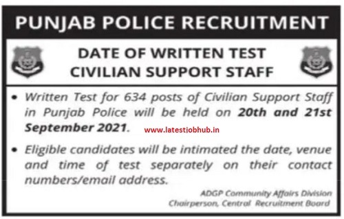 Punjab-Police-Support-Staff-Exam-Date