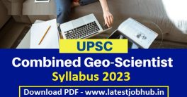 UPSC Geo-Scientist Syllabus 2023