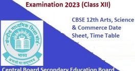 CBSE 12th Exam Time Table 2024
