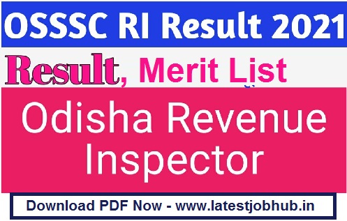 OSSSC Revenue Inspector Result 2023