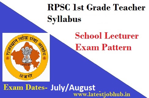 RPSC 1st Grade Teacher Syllabus 2022