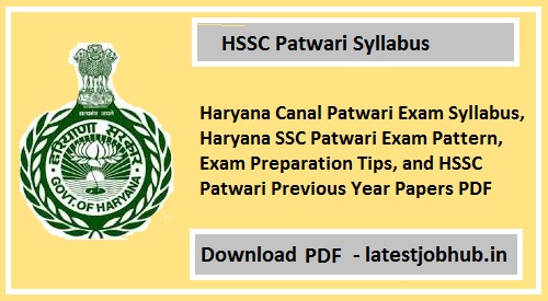 HSSC Patwari Exam Syllabus