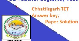 CG TET Answer key 2022