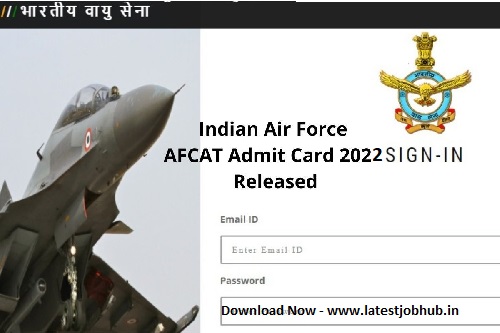 IAF AFCAT Exam Hall Ticket 2021