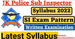 JK Police Sub Inspector Syllabus 2023