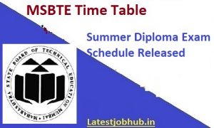 MSBTE Diploma Time Table Summer 2023 Even Sem Exam Date Out