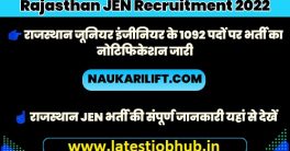 Rajasthan JE Recruitment