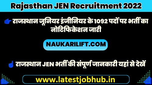 Rajasthan JE Recruitment