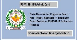 Rajasthan JE Exam Hall Ticket 2022