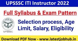 UPSSSC-ITI-Instructor-Syllabus-2022