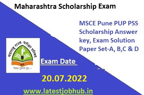 MSCE Pune Scholarship Answer Key 2022