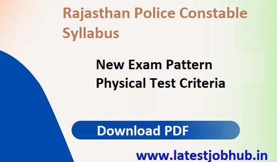 Rajasthan Police Constable Syllabus 2022