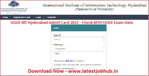 UGEE IIIT Hyderabad Admit Card 2022