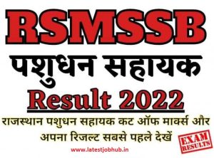 RSMSSB LSA Result 2022