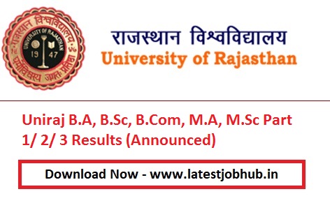 Rajasthan University Result 2022 OUT - Uniraj BA B.Sc Result