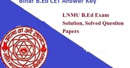LNMU CET B.Ed Exam Solution