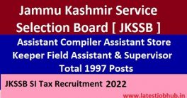 JKSSB SI Tax Recruitment 2022