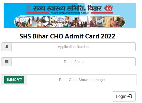 NHM Bihar CHO Exam Call Letter