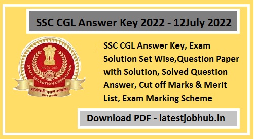 SSC CGL Answer Key 2022