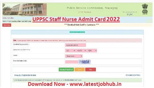 UPPSC Staff Nurse Admit Card 2022