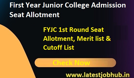 FYJC 1st Seat Allotment Result 2023