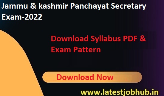 JKSSB Panchayat Secretary Exam Pattern