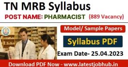 MRB Tamilnadu Pharmacist Syllabus