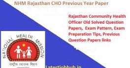 NHM Rajasthan CHO Previous Year Paper 2022