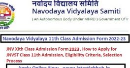 Navodaya Vidyalaya 11th Class Admission Form 2023