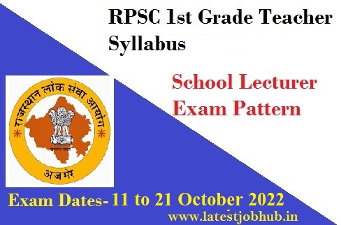 RPSC School Lecturer Syllabus PDF