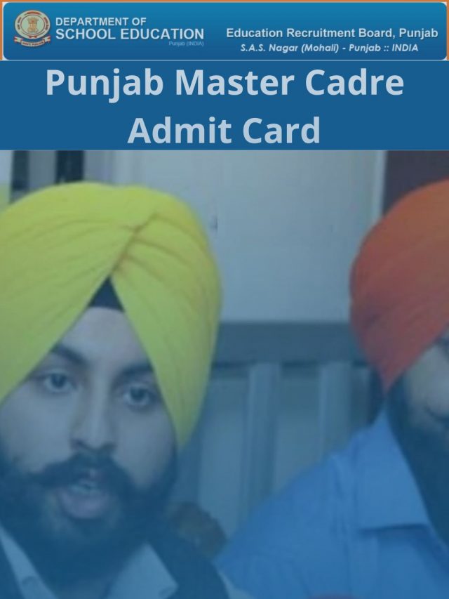 Punjab Master Cadre Admit Card 2022