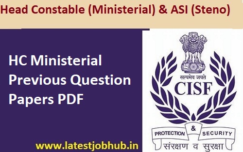 CISF Head Constable Ministerial Previous Papers